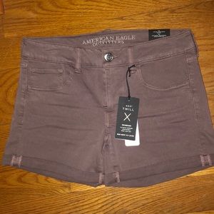 American Eagle AEO twill midi shorts